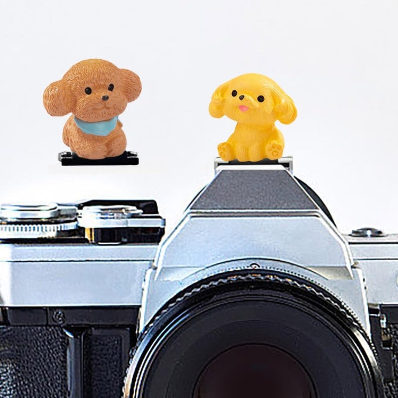 MENGSOOD Camera Hot Shoe Cover, Cute Cap and Protector Compatible With Sony Fujifilm Fuji Canon Nikon Pentax Leical Panasonic (2pcs Golden Retriever + Tactic) - Image 1
